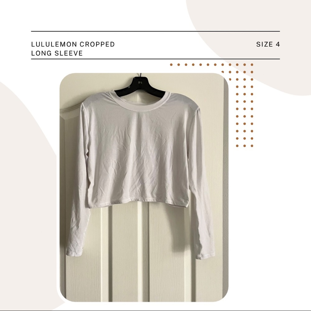 Lululemon White Cropped Long Sleeve